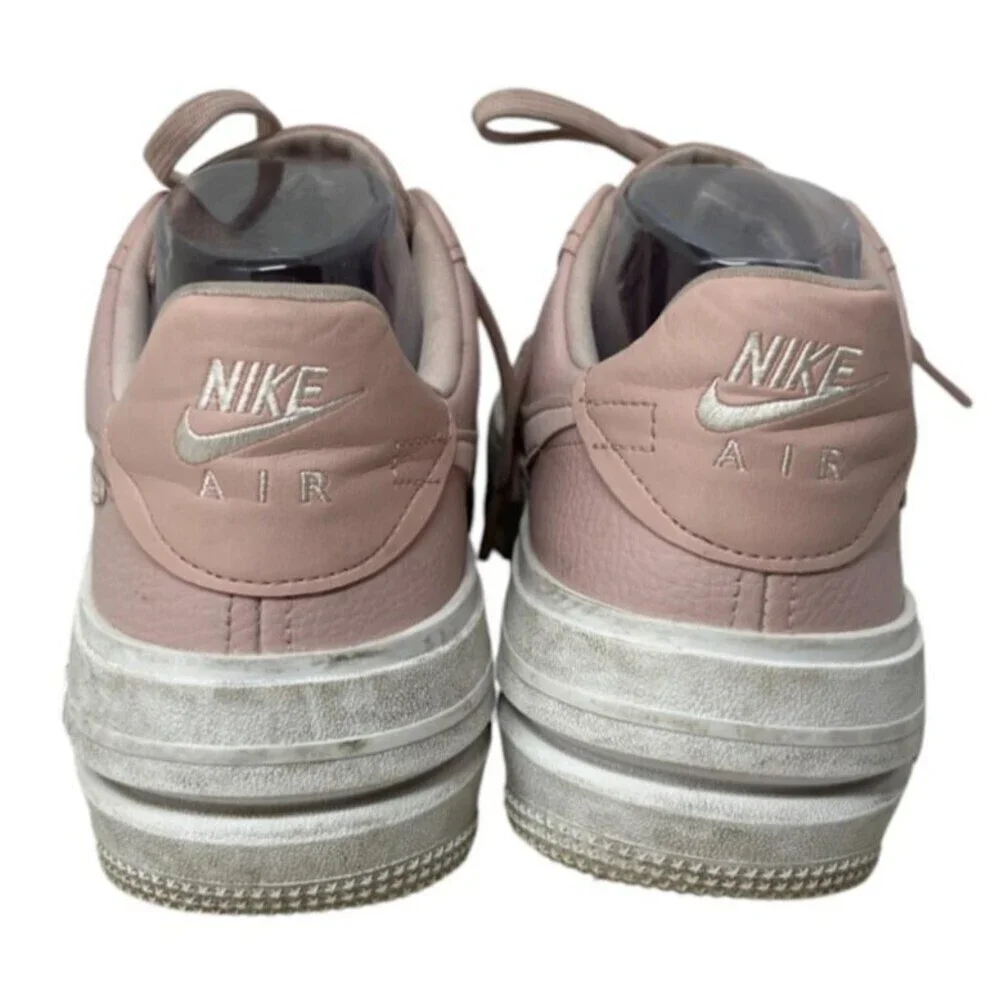 Nike Air Shoes Women's Size 9.5 Pink Air Force 1 Platform Lace Up
